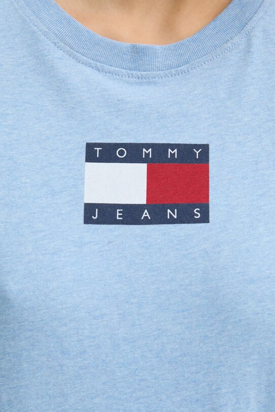 Tommy Jeans pamut póló DW0DW20461 kék