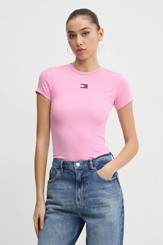 Tommy Jeans tricou roz DW0DW20463