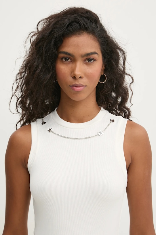 HUGO top z elastanem beżowy 50534050