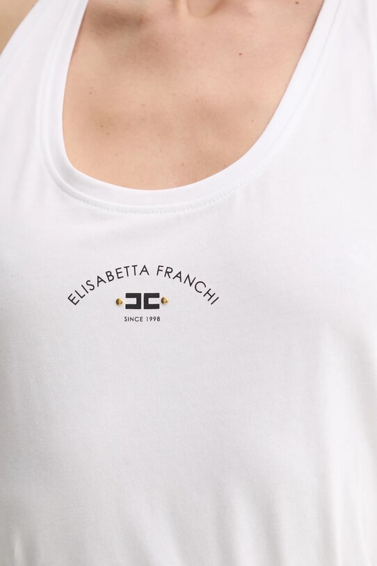 Elisabetta Franchi top din bumbac CN00251E2 alb