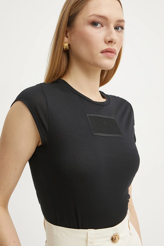 Elisabetta Franchi t-shirt applique nero MA00451E2
