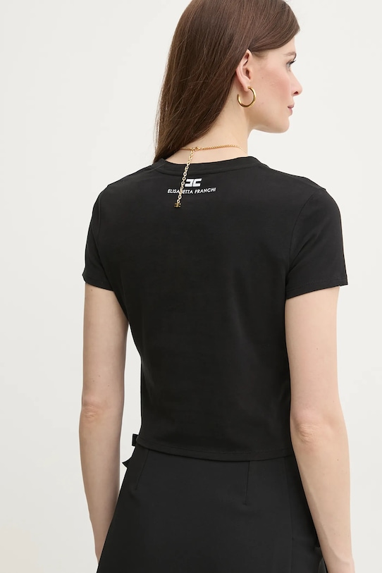 Îmbrăcăminte Elisabetta Franchi tricou din bumbac MA00651E2 negru