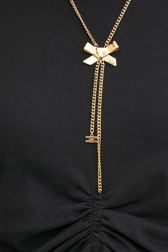 Elisabetta Franchi tricou din bumbac MA00651E2 negru