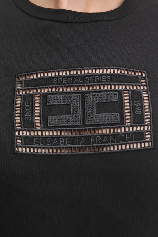 Elisabetta Franchi t-shirt bawełniany MA01651E2 czarny