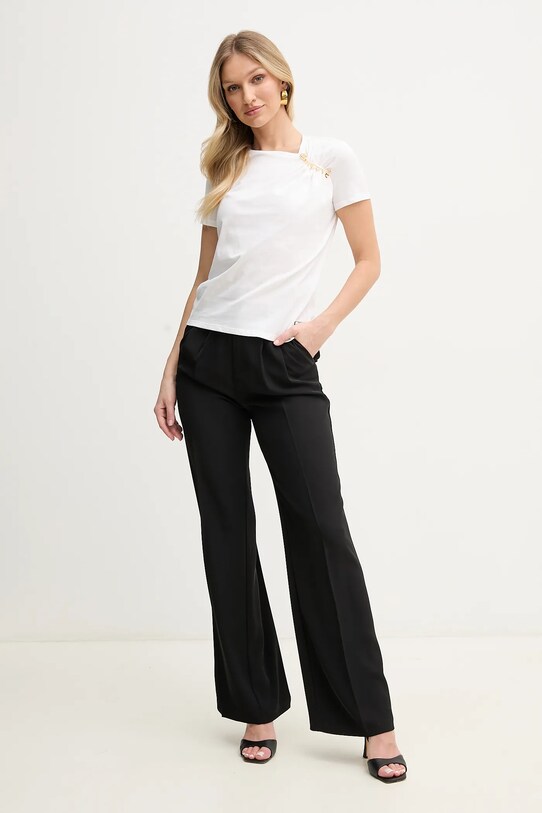 Elisabetta Franchi tricou din bumbac MA02851E2 alb SS25