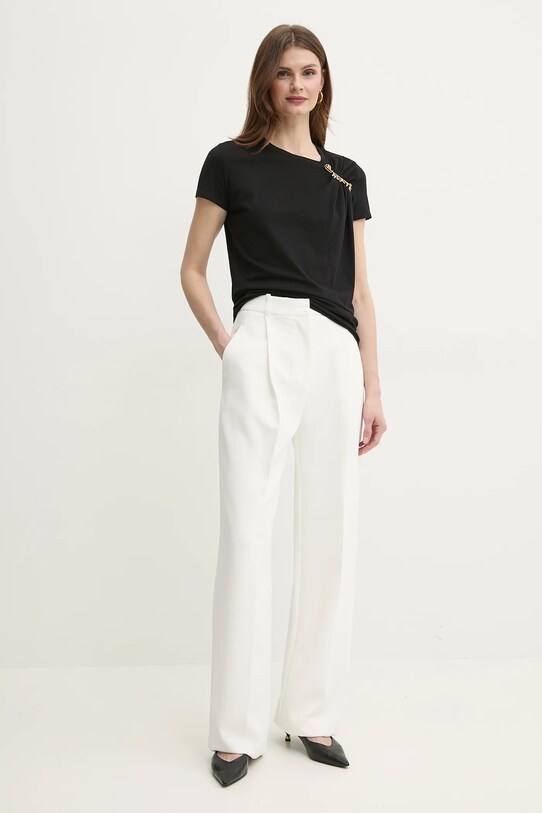Elisabetta Franchi tricou din bumbac MA02851E2 negru SS25