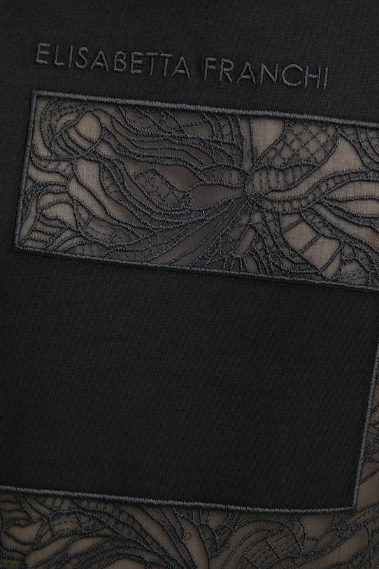 Elisabetta Franchi tricou din bumbac MA03151E2 negru