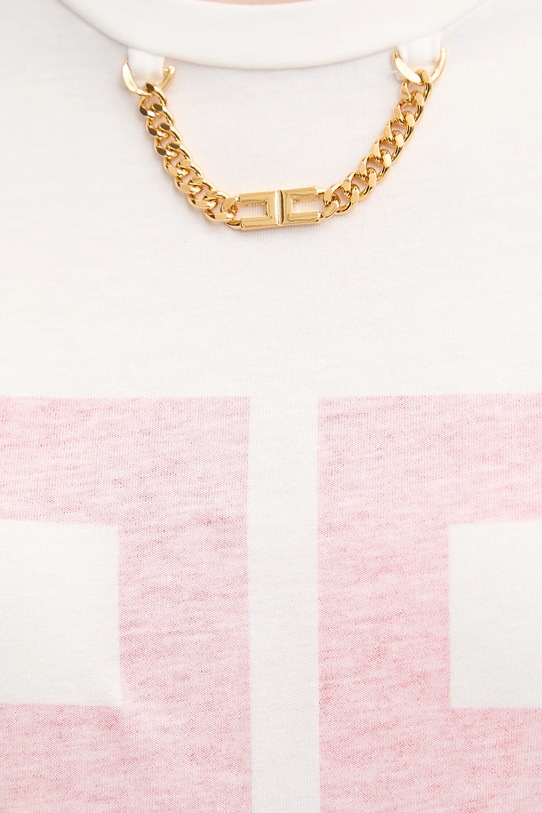 Elisabetta Franchi tricou din bumbac MA03351E2 alb