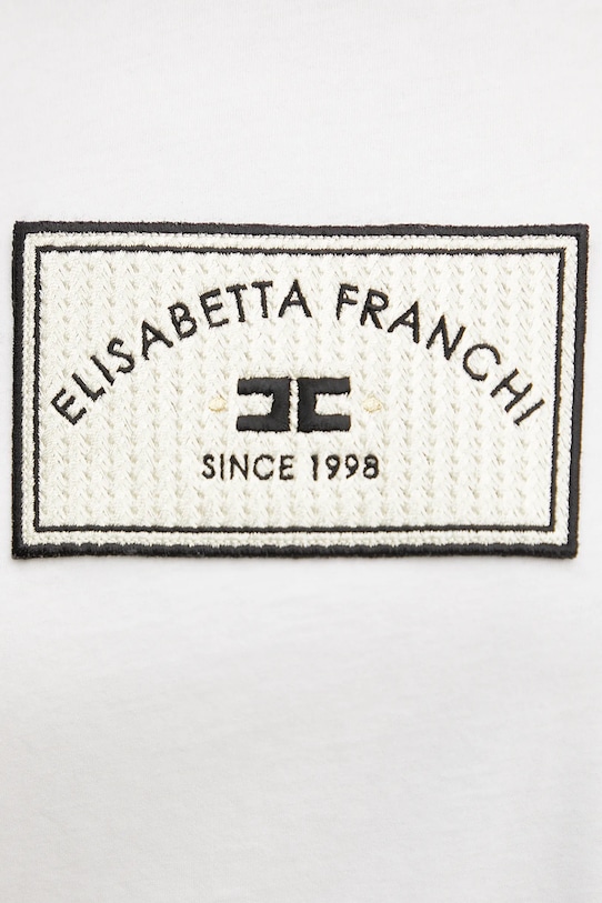 Elisabetta Franchi t-shirt bawełniany MA03551E2 biały