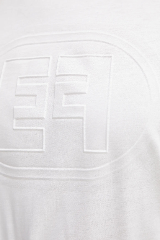 Βαμβακερό μπλουζάκι Elisabetta Franchi MA60N51E2 λευκό