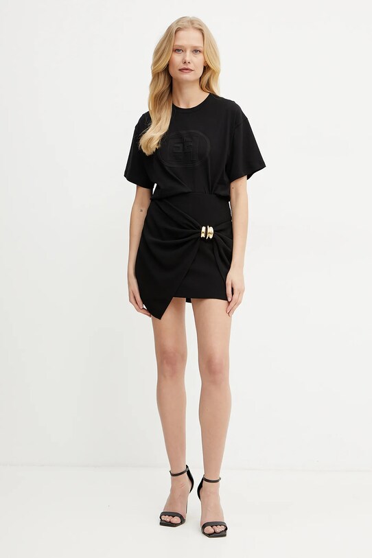 Pamučna majica Elisabetta Franchi MA60N51E2 crna SS25