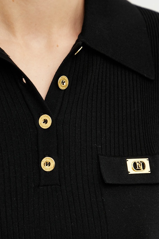 Elisabetta Franchi pulover din amestec de mătase MK63B51E2 negru