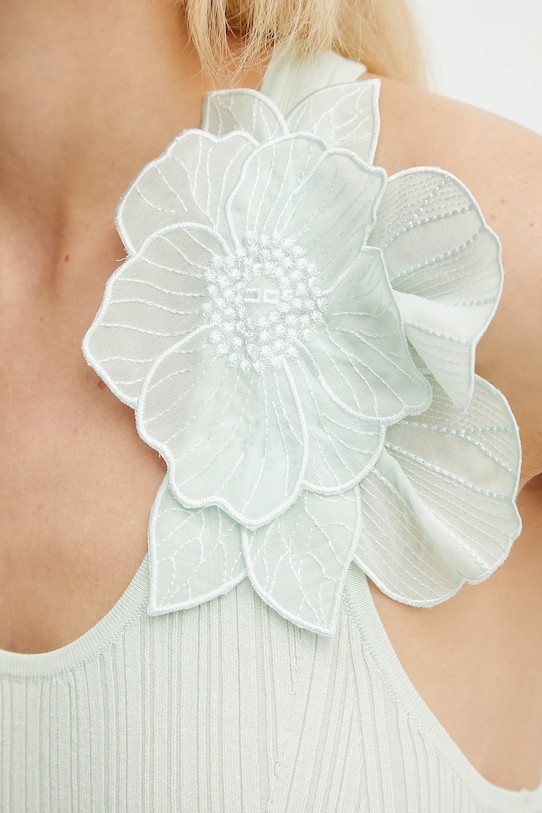 Топ с примесью шелка Elisabetta Franchi TK29B51E2 бирюзовый