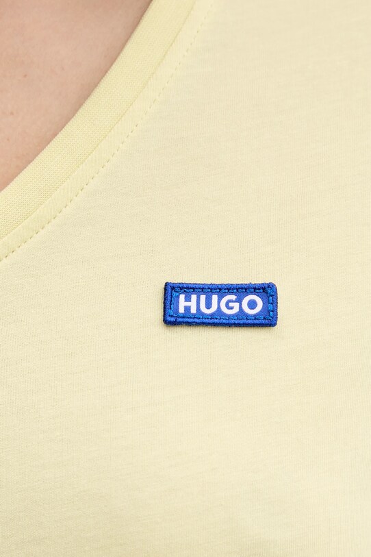Hugo Blue tricou din bumbac galben 50513667