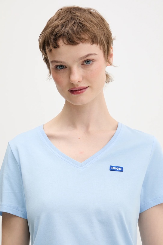 Хлопковая футболка Hugo Blue Classic V_B голубой 50513667