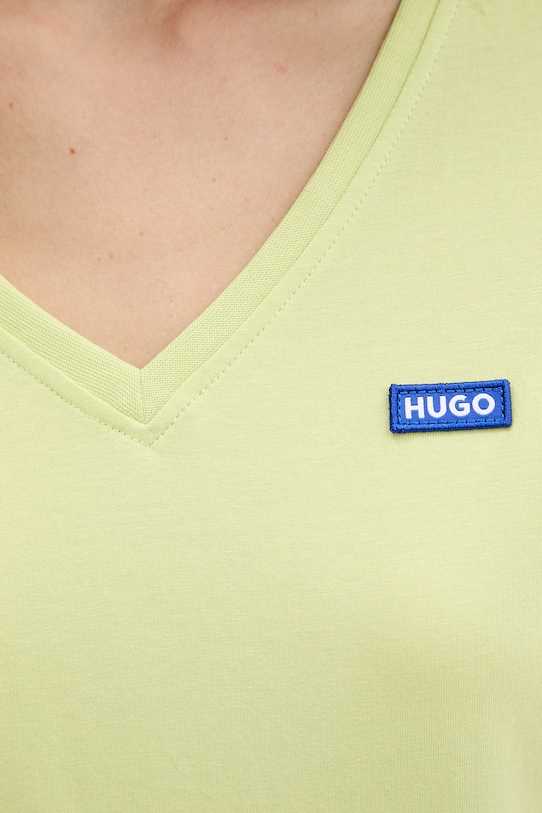 HUGO Blue t-shirt γυναικείο βαμβακερό Classic V_B 50513667 πράσινο