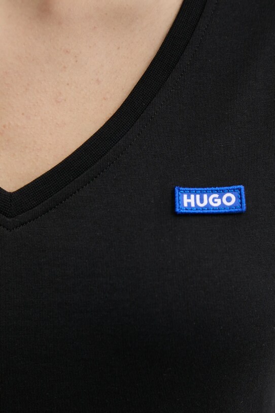 Памучна тениска Hugo Blue 50513667 черен