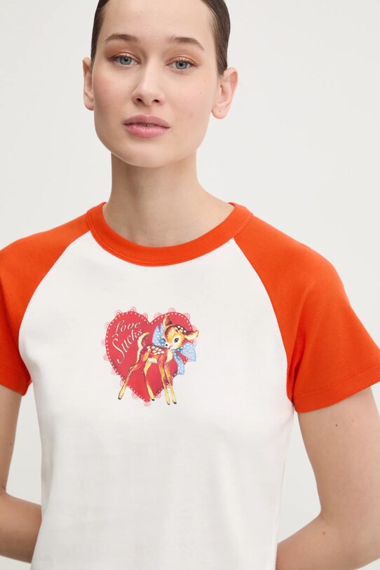 HUGO Blue t-shirt bawełniany nadruk biały 50533973