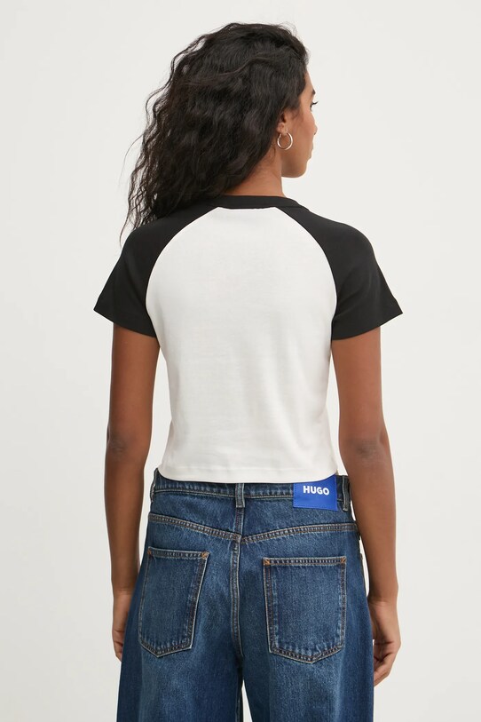 Одежда Хлопковая футболка Hugo Blue 50533973 бежевый