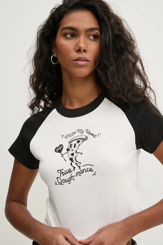 Хлопковая футболка Hugo Blue бежевый 50533973