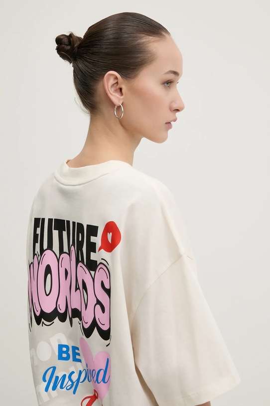 Bavlnené tričko Hugo Blue relaxed béžová 50533976