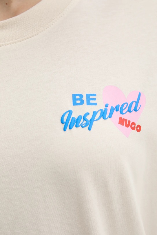 Bavlnené tričko Hugo Blue 50533976 béžová