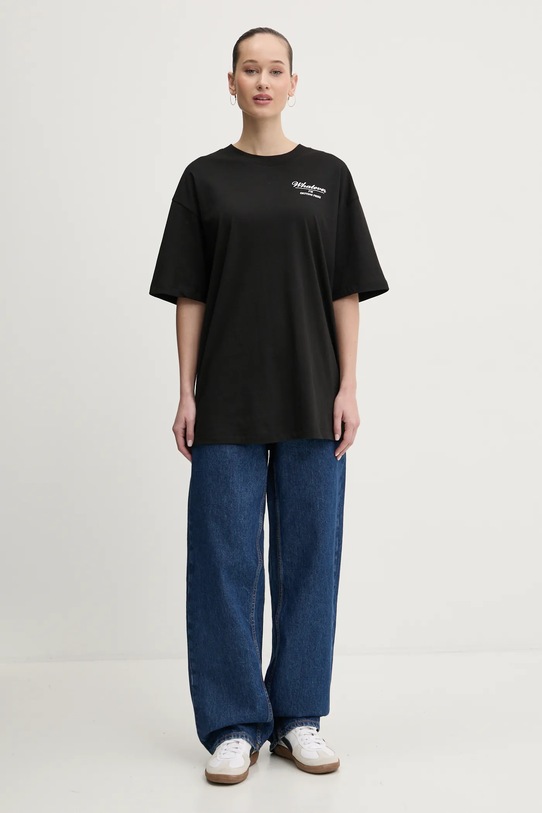 Hugo Blue tricou din bumbac 50533976 negru SS25
