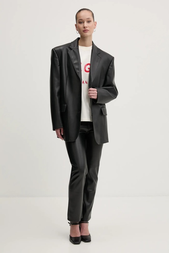 Bavlněné tričko MSGM 3841MDM510.257002 béžová SS25