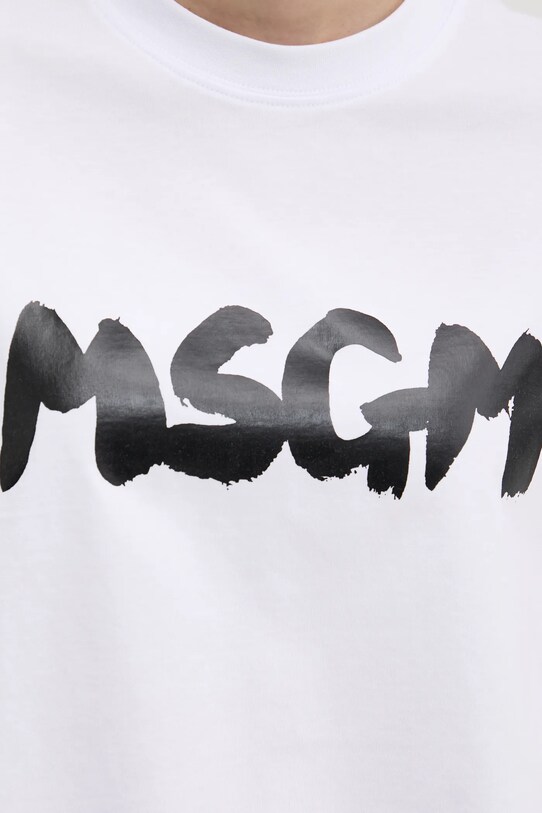 MSGM t-shirt bawełniany 3841MDM100.257002 biały