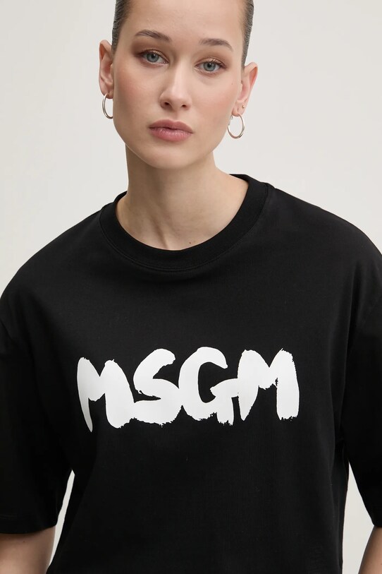 Bavlnené tričko MSGM čierna 3841MDM100.257002
