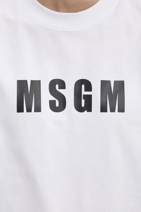 MSGM t-shirt bawełniany 3841MDM92.257002 biały