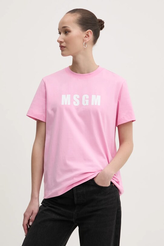Bavlnené tričko MSGM ružová 3841MDM92.257002