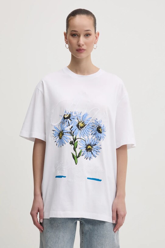 MSGM tricou din bumbac imprimeu alb 3841MDM133.257269