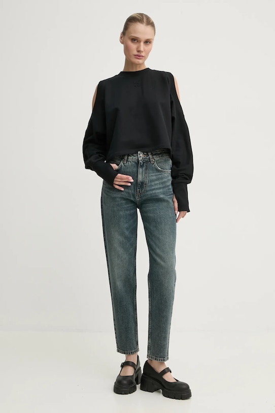 HUGO hanorac de bumbac 50530445 negru SS25