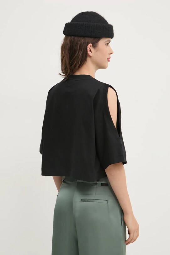 Oblečení Bavlněné tričko HUGO 50530453 černá