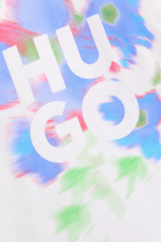 Bavlněné tričko HUGO 50534545 bílá