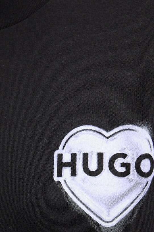 Бавовняна футболка HUGO 50534545 чорний