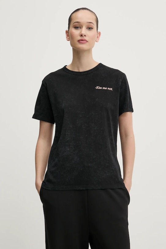 HUGO t-shirt bawełniany nadruk czarny 50535491