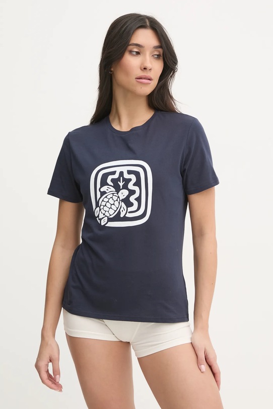 Хлопковая футболка Vilebrequin LAORA AORAP9I3 тёмно-синий SS25