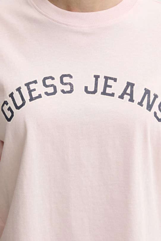 Guess Jeans t-shirt bawełniany W5RI41.K8HM0 różowy