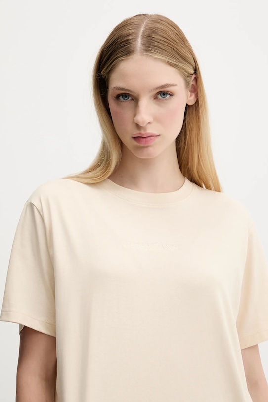 Guess Jeans tricou din bumbac bej W5RI42.K8HM0