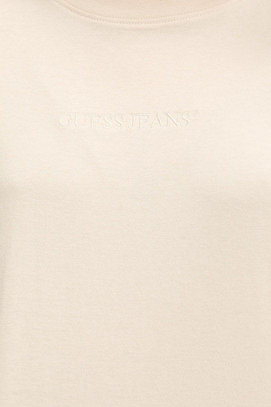 Βαμβακερό μπλουζάκι Guess Jeans W5RI42.K8HM0 μπεζ
