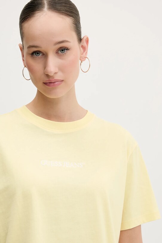 Guess Jeans t-shirt bawełniany W5RI42.K8HM0 żółty SS25