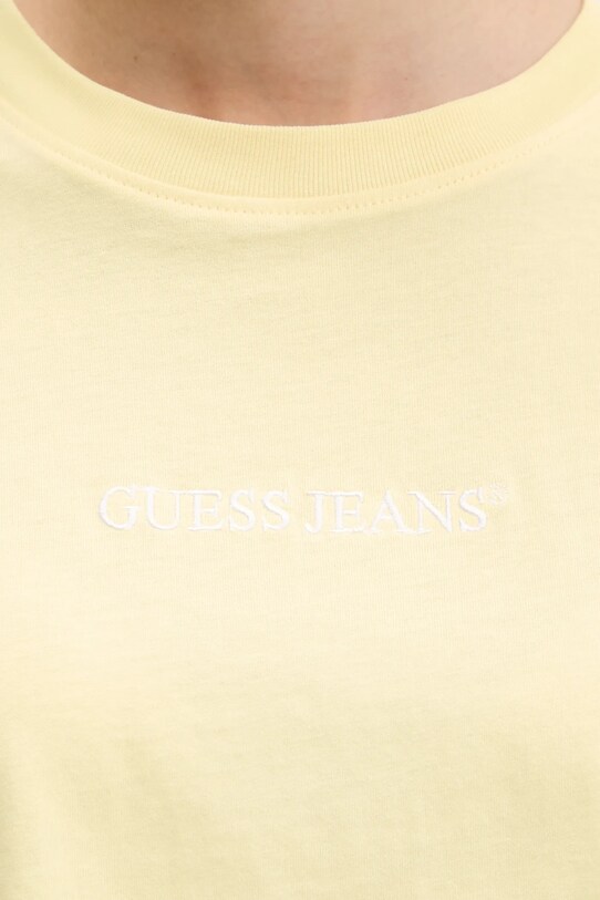 Guess Jeans t-shirt bawełniany żółty W5RI42.K8HM0