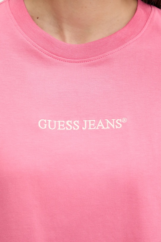 Bombažna kratka majica Guess Jeans W5RI42.K8HM0 roza