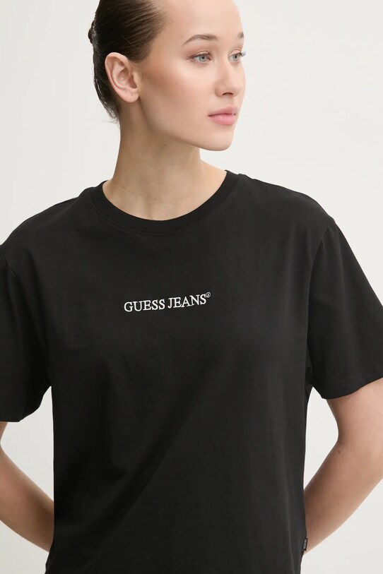 Guess Jeans tricou din bumbac negru W5RI42.K8HM0
