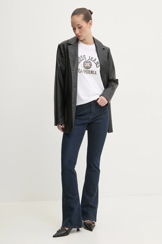 Guess Jeans tricou din bumbac W5RI43.K8HM0 alb SS25