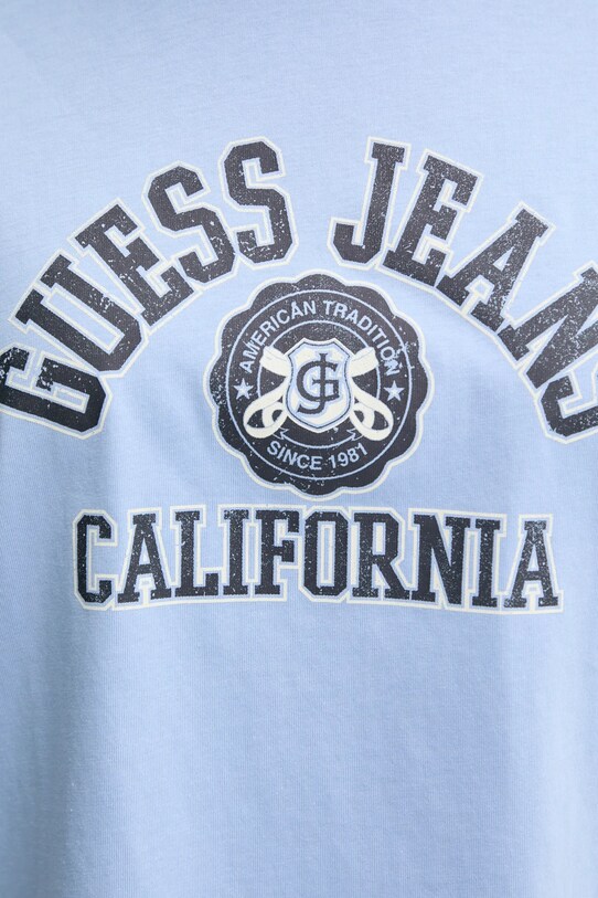 Хлопковая футболка Guess Jeans W5RI43.K8HM0 голубой
