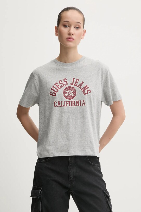 Guess Jeans tricou din bumbac print gri W5RI43.K8HM0