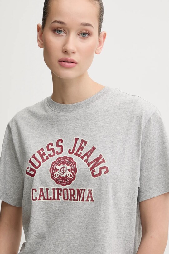 Guess Jeans tricou din bumbac gri W5RI43.K8HM0